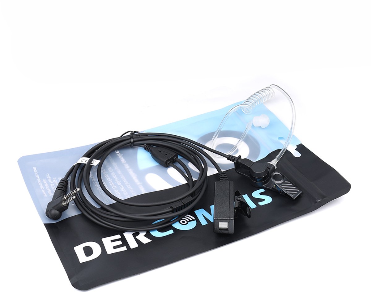 DerComms® Heavy duty Security headset voor Motorola CLR446, CP040, DP1400, XT420, XT460, XT660D, XTNi portofoons