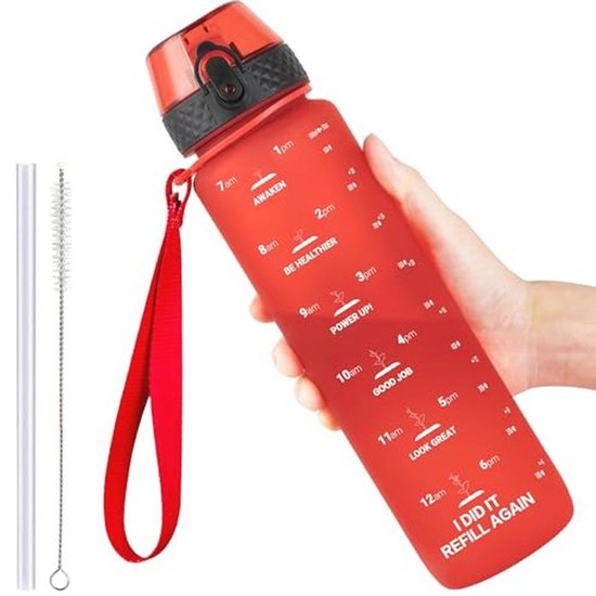 UBBY Demon Slayer Roestvrijstalen waterfles, 500 ml, opklapbare sportflessen van roestvrij staal met rietje, grappig cartoondesign voor kinderen en volwassenen (dans