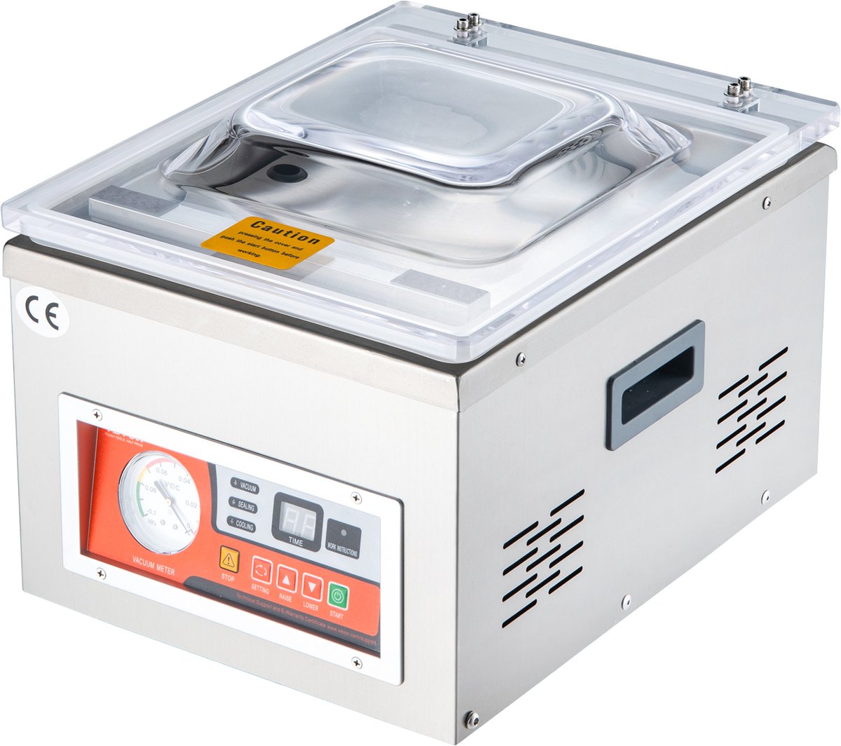 VEVOR Kamer Vacuüm Sealer, DZ-260A 6,5 Cbm/uur, 180 W Commerciële Vacuüm Sealer, 33 x 25cm Zegelmaat voor Het Afdichten van Vers Vlees, Fruit en Sauzen