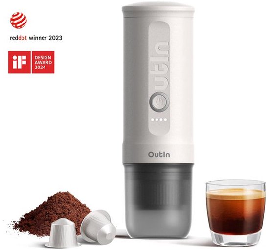 OutIn Nano draagbare elektrische espressomachine - snelle waterverwarming - 20 bar - draagbare koffiemachine - reis & camping koffiezetapparaat 12 volt
