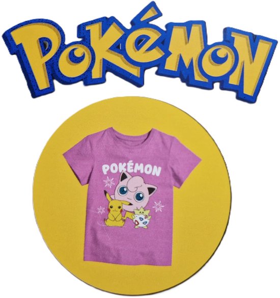Pokemon - T-Shirt - Taille 110/116 - Rose