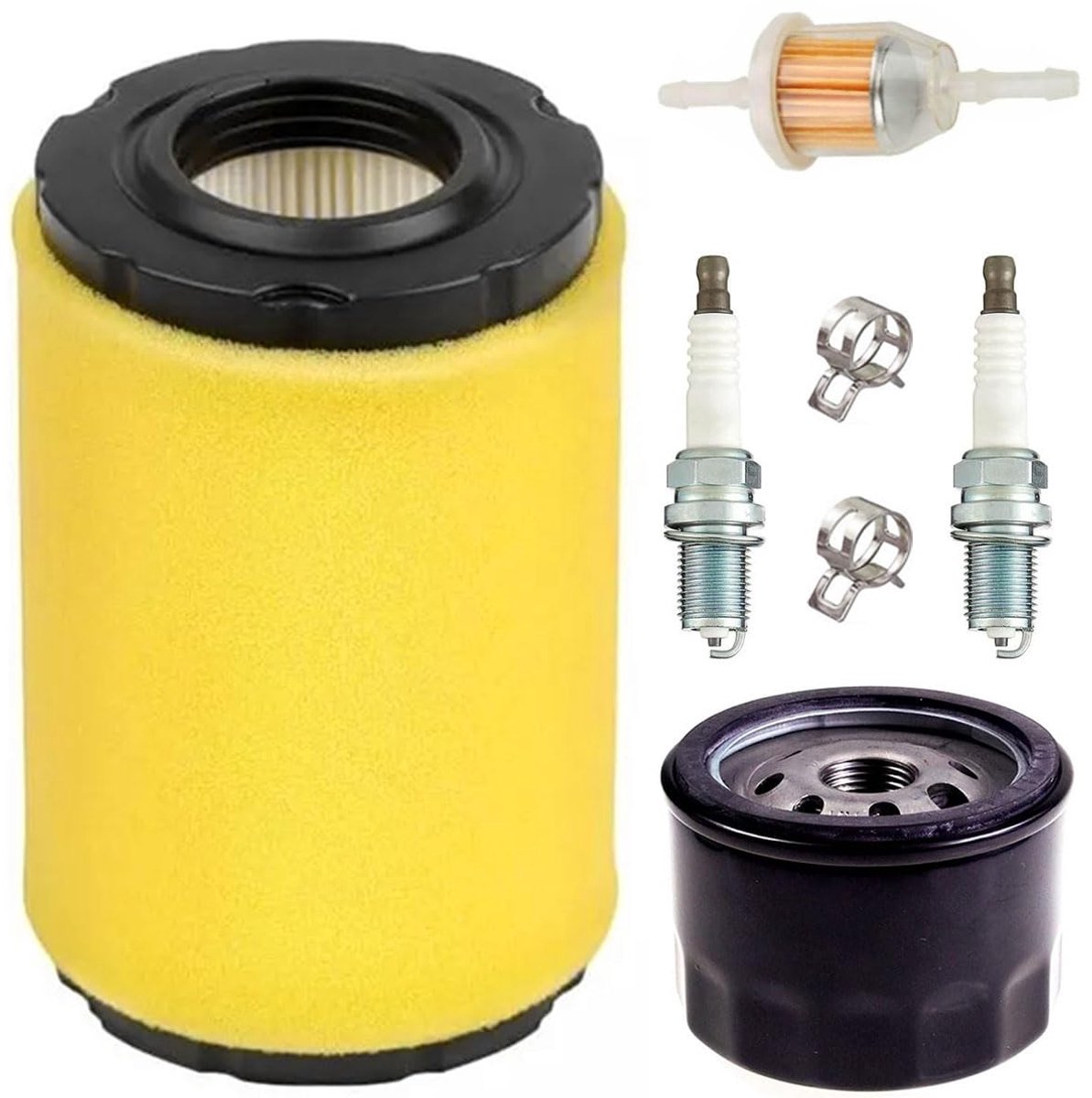 796031 Luchtfilter afstellingsset vervanging voor Briggs Stratton 591334 594201 797704 696854 Compatibel met Husqvarna YTH22V46 YTH24V48 voor John Deere D100 D110 D125 D1300 0 Gazonmuggen ver weg