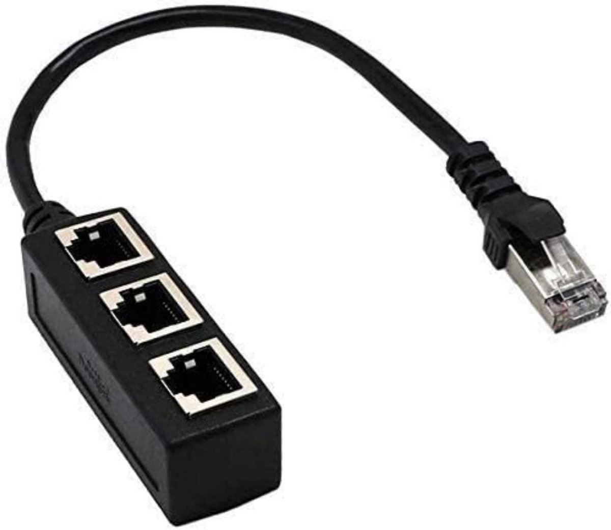 longziming -Splitter Kabel – Y Adapter 1-naar-3 poorten voor CAT5/CAT6 LAN, Ethernet Socket Connector, Geschikt voor netwerk, router, switch en computer