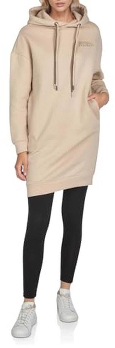 Dames Oversized Hoodie Sweatjurk - Lange Sweater met Capuchon in Beige, Groen en Zwart
