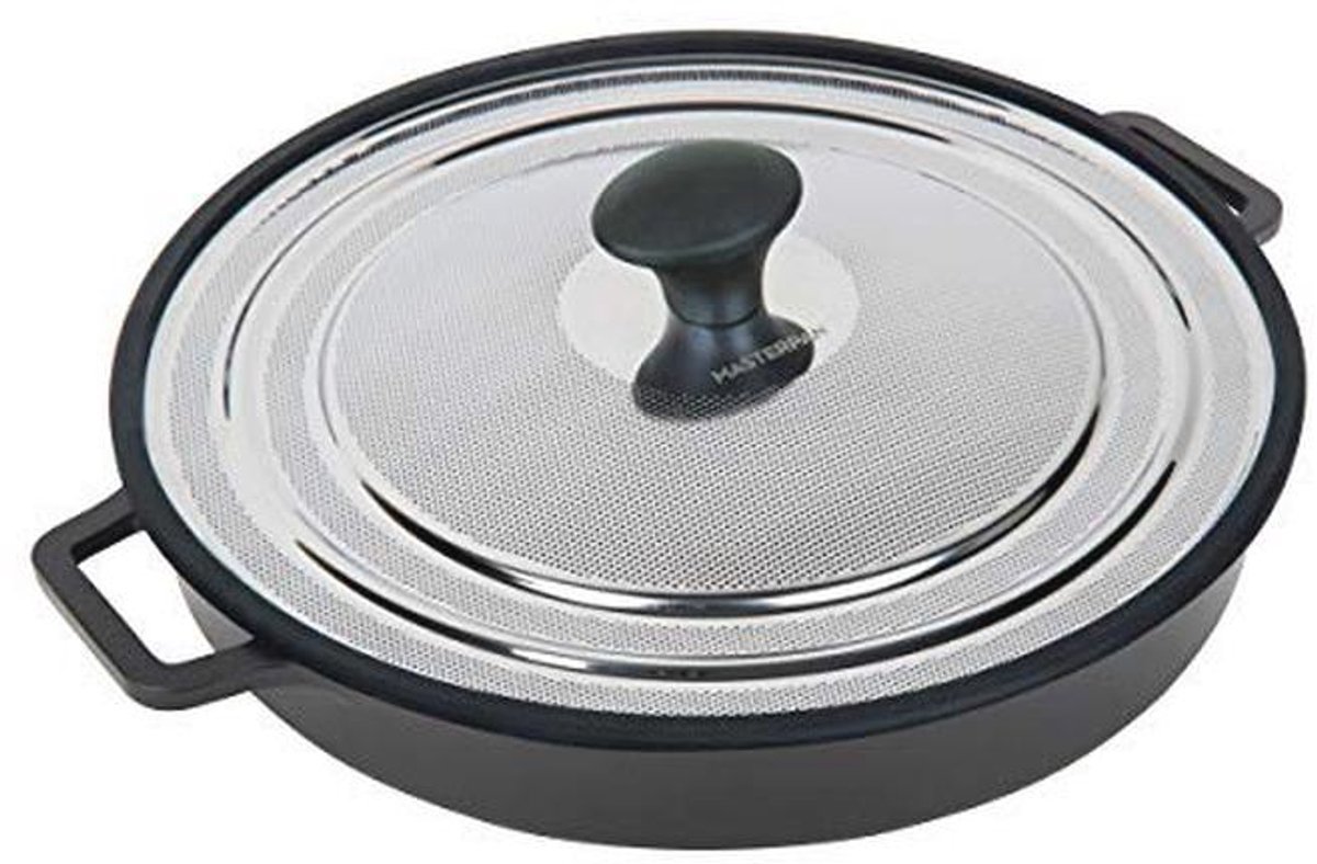 Kookplaat, Oven en Grillpan met Deksel - 30,5 cm, Zwart
