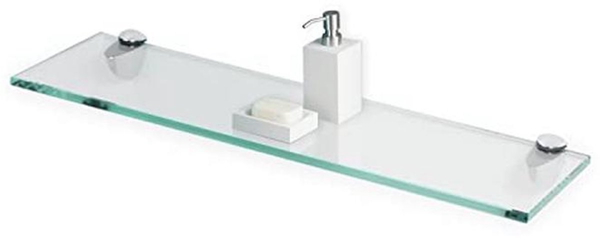 Rechthoekig zwevend glazen rek - Modern 6" x 36" kleurloos