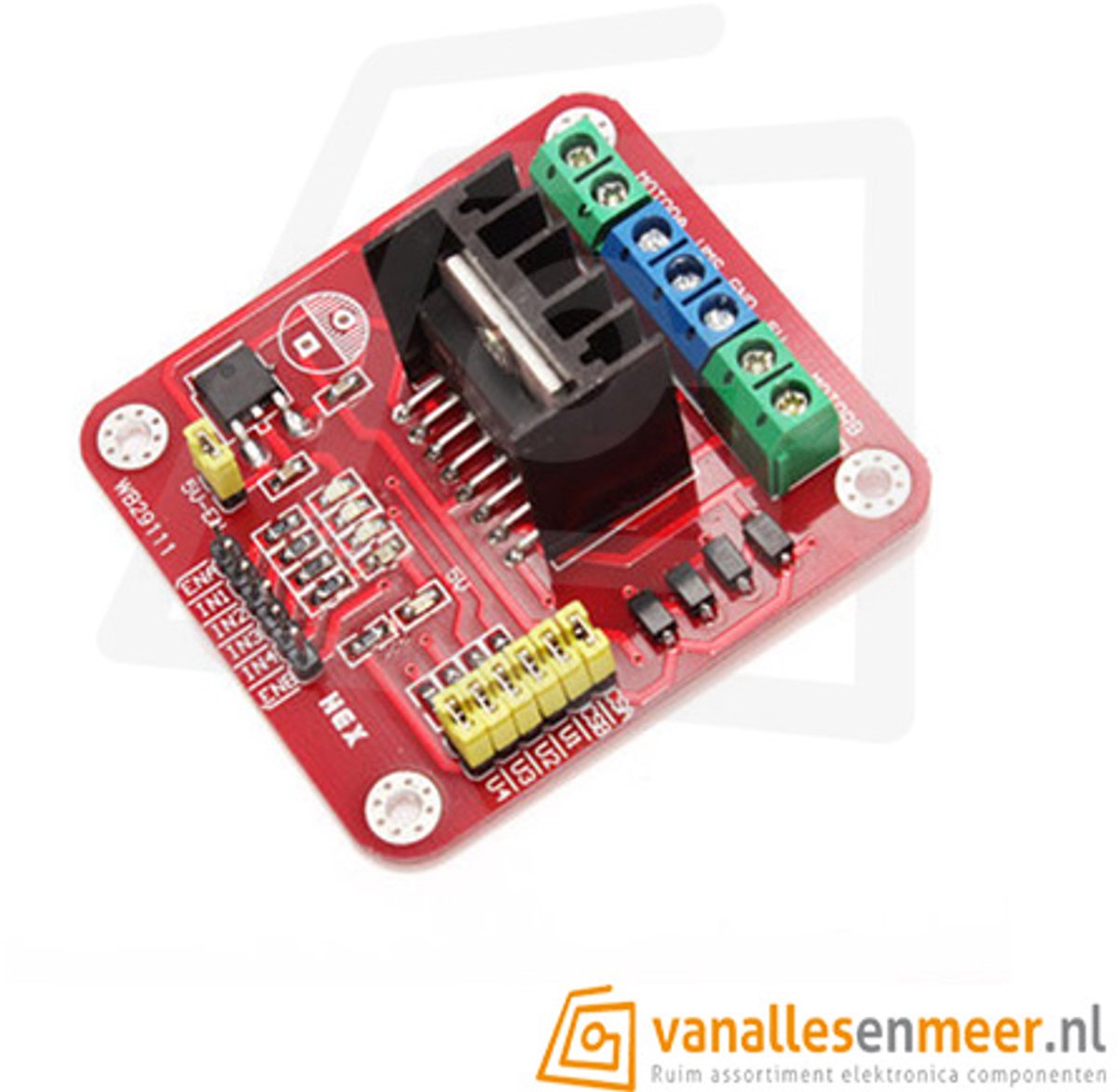 L298N Motor Driver Board – Dubbele H-Brug – Voor DC-Motoren en Stappenmotoren