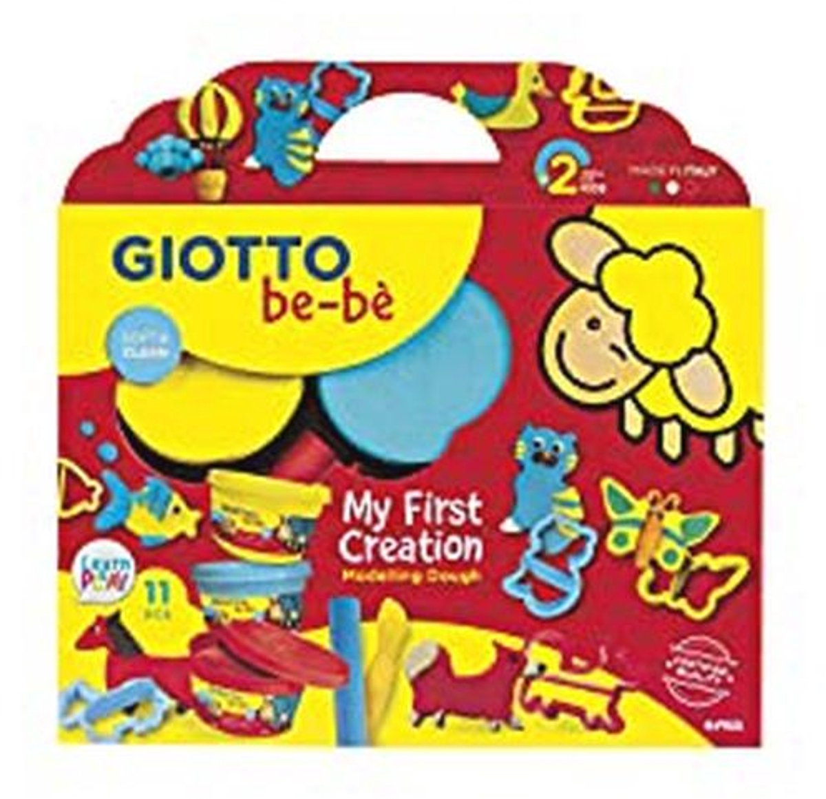 Zachte Klei Set voor Kinderen met 3 Tubs en 6 Vormpjes