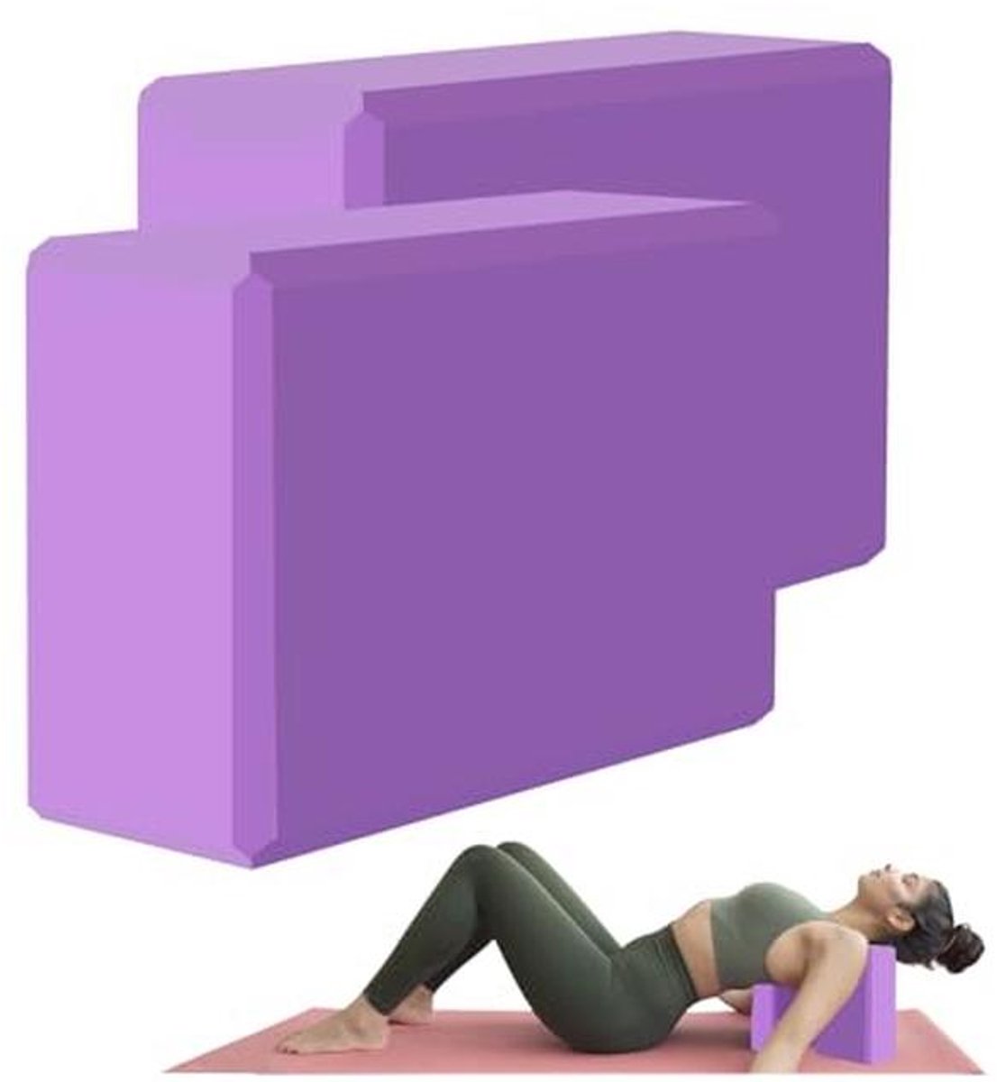 Yogablok van latexvrij EVA-schuim met antislip oppervlak voor yoga, pilates en meditatie