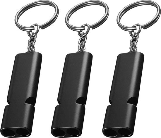 Foto: Nuvance noodfluit fluitje 120db 3 stuks zwart voor noodsituaties