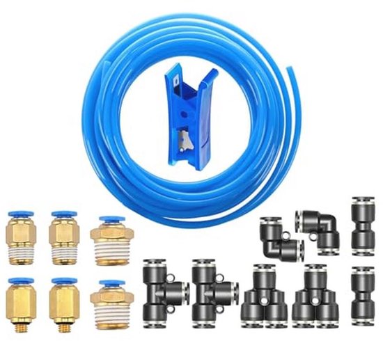 Pneumatische PU-slang 10 meter met 14 connectoren - Flexibele