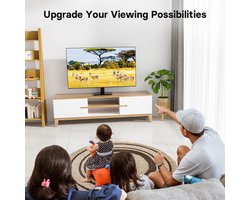 Candala TV Standaard Universele Monitor Voet voor 17-43 Inch LCD LED OLED Plasma TV, Verstelbaar in Hoogte met 50° Draaischarnier, Max – 200×200, Tot 45KG, Zwart