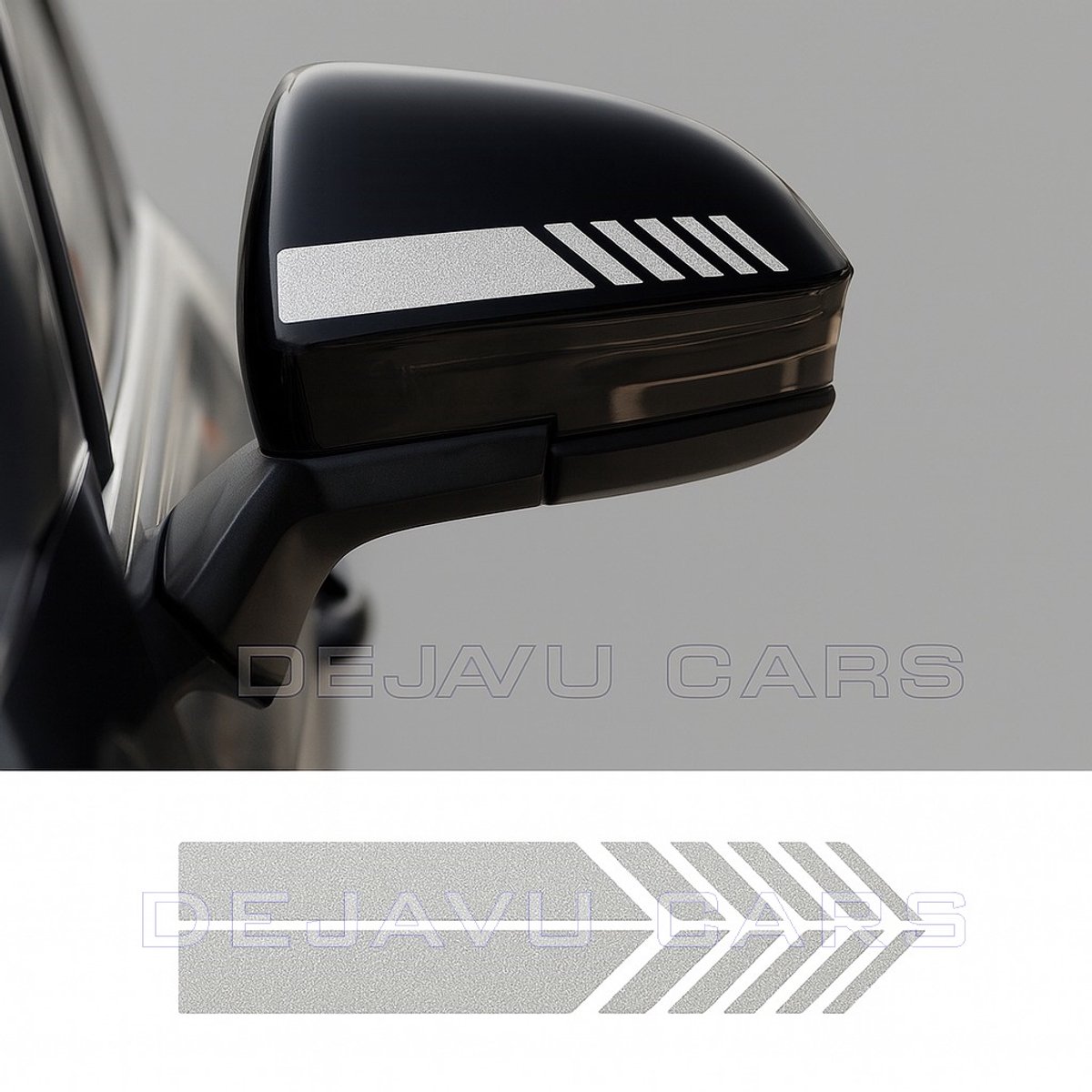 AMG Look strepen voor Mercedes Benz spiegelkappen - Zilver / Silver | Sticker | Geschikt voor Spiegelkappen, autoruiten, deuren, bumpers, motorkap, achterklep | Reflecterende autostickers (ideaal voor zowel binnen- als buitengebruik)