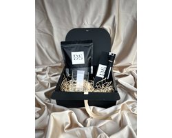 Cadeau Pakket - Gift Set - Sandwax Setje Zwart - Kerst Pakket - 250G Kaars Zand / Kaarshouder / Elektrische Aansteker