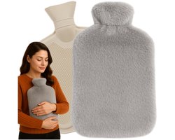 Puiquality Warmwaterkruik XXL 3,5L Pluche Zachte Kruik met Hoes Tot 8 uur Warmte