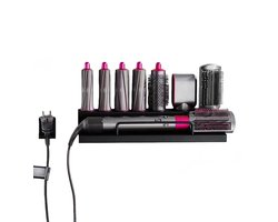 Wandhouder voor Föhn - Geschikt voor Dyson Supersonic en Airwrap - Föhnhouder - Zwarte Metalen Standaard - Opbergruimte voor Accessoires - Voor Badkamer en Kapsalon