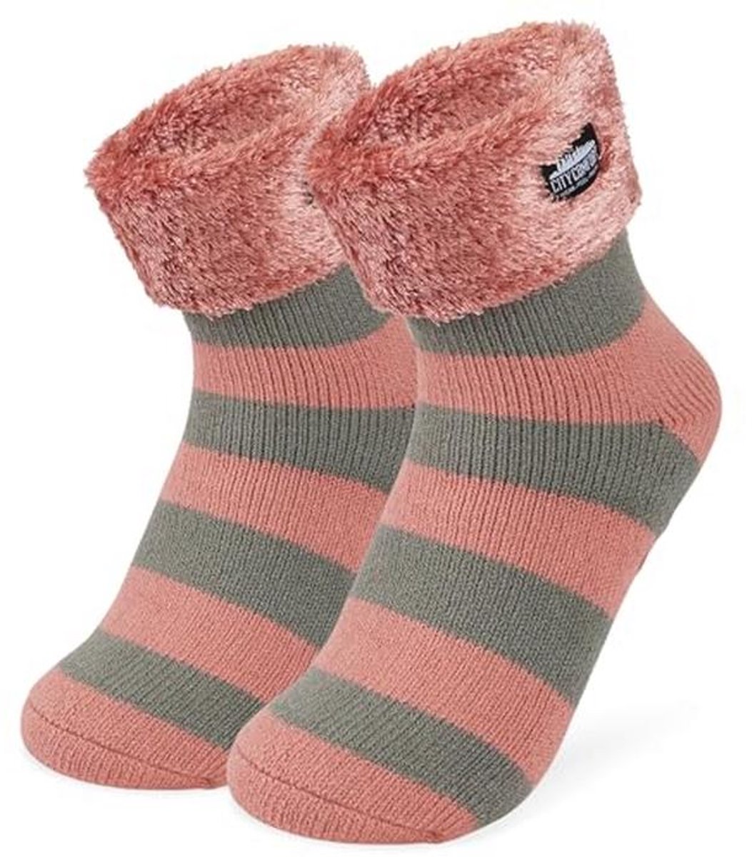 Pluizige Pantoffelsokken voor Dames en Tieners - Warme Fleece Sokken met Antislip