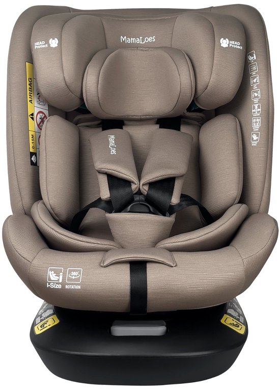 MamaLoes Autostoel Isofix - 360° Draaibaar - Sef Taupe - 40-150 cm - Autostoel groep 2 3 - i-Size van Merkloos — afbeelding 5