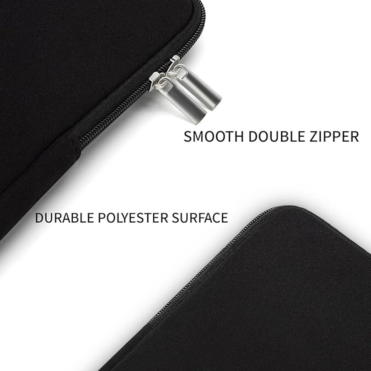 Laptophoes 15,6 inch schokbestendig krasbestendig sleeve cover case voor MacBook Chromebook zwart - Afbeelding 4