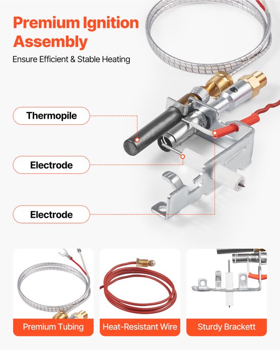 Gas Pilot Montage Kit, OE 14D0477, LPG8404, SRV14D0477, Kachel Ontsteking Vervanging voor LPG Systemen, Compatibel Met Selecteerbare Lexington Forge, Majestic, Martin en Monessen Modellen — afbeelding 3
