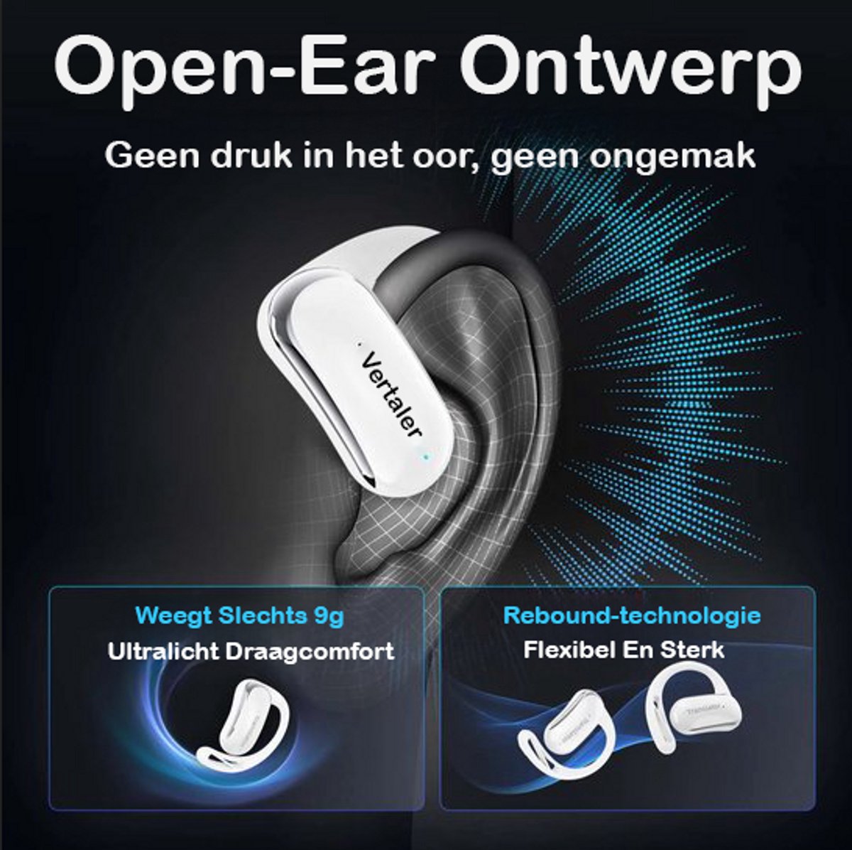 Vertaal oordopjes met spraakvertaler – draadloos vertaalapparaat voor 144 talen, offline vertaling zonder wifi, reis vertaler voor vakantie & zakelijk gebruik thumbnail 6