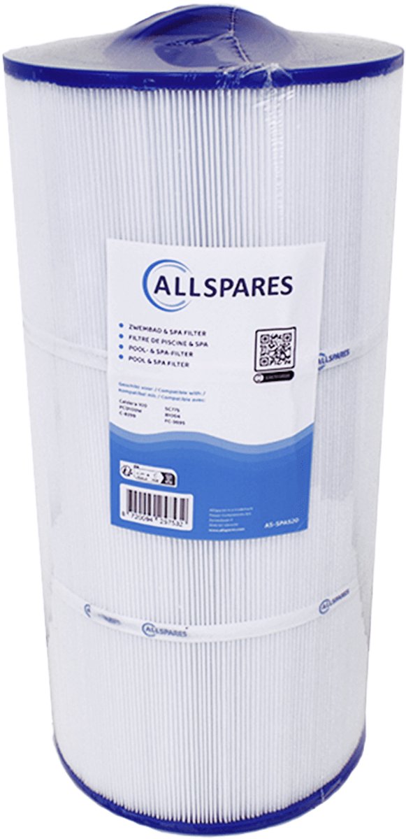 AllSpares Waterfilter voor Whirlpool/Spa geschikt voor Caldera 100 / PCD100W / C-8399 / SC775 (Ø203x420mm)