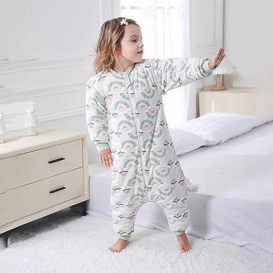 Winter Babyslaapzak 2,5 TOG met Voeten en Afneembare Mouwen van Biologisch Katoen voor Baby's en Peuters - Oranje, M — afbeelding 4