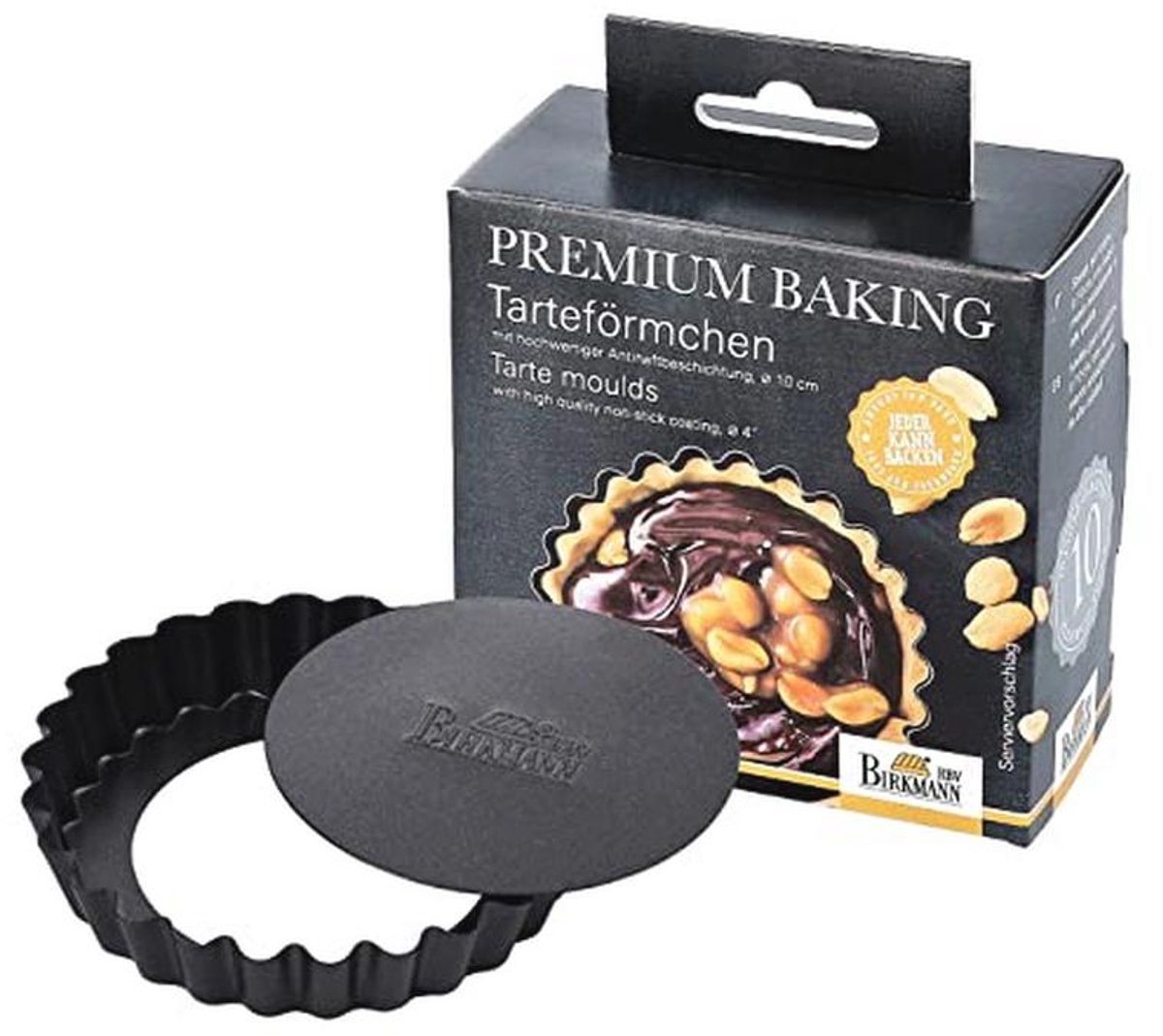Premium Taartvormpjes Ø 10 cm - 6-voudig met Hefbodem en Anti-aanbaklaag