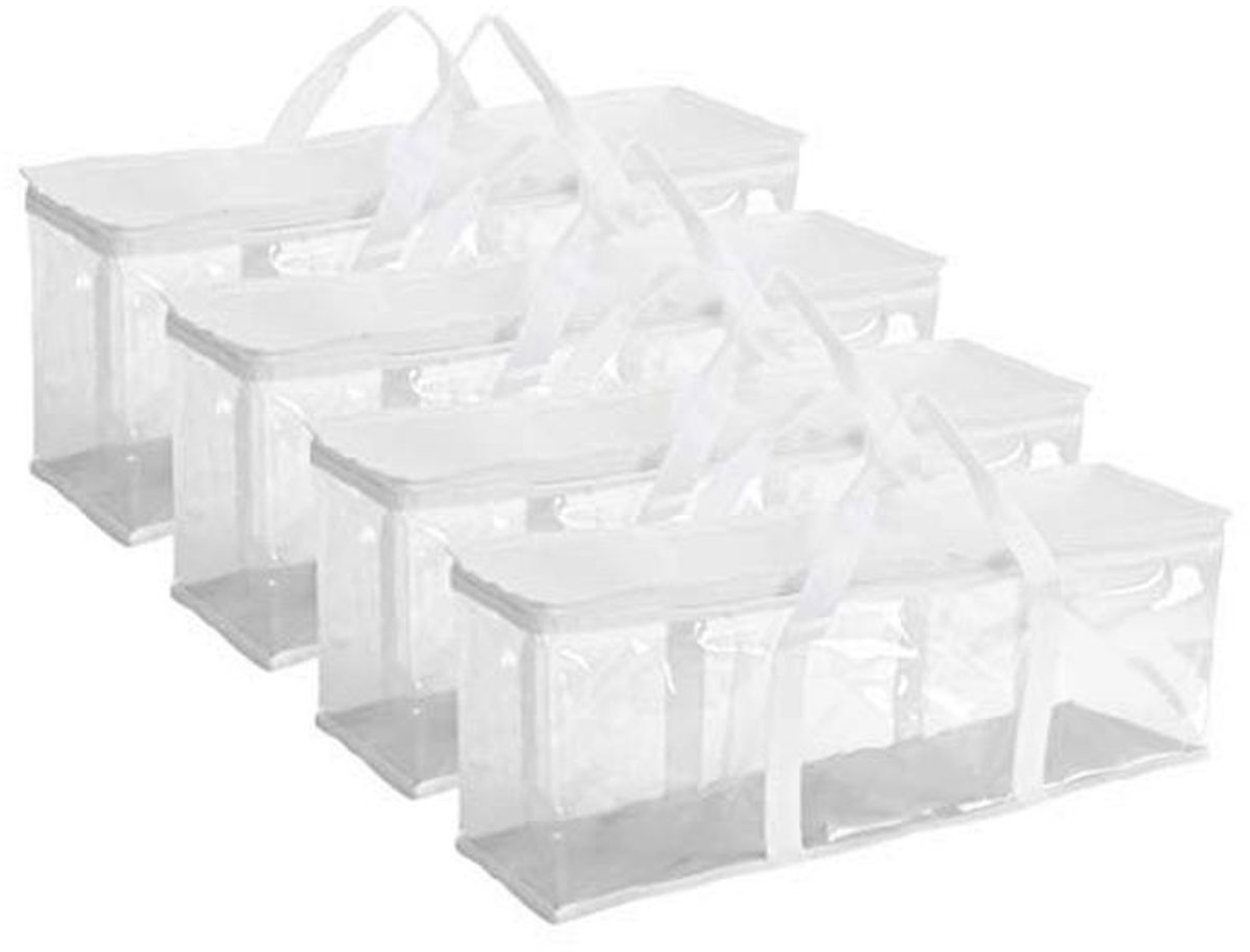 Set van 4 witte dvd-opbergzakken voor 160 dvd's (40 per zak)