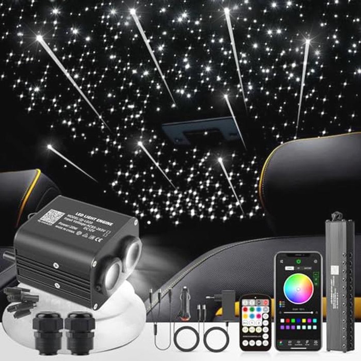 Twinkle Sterrenhemel Plafondlamp met Bluetooth Afstandsbediening en Muziekmodus