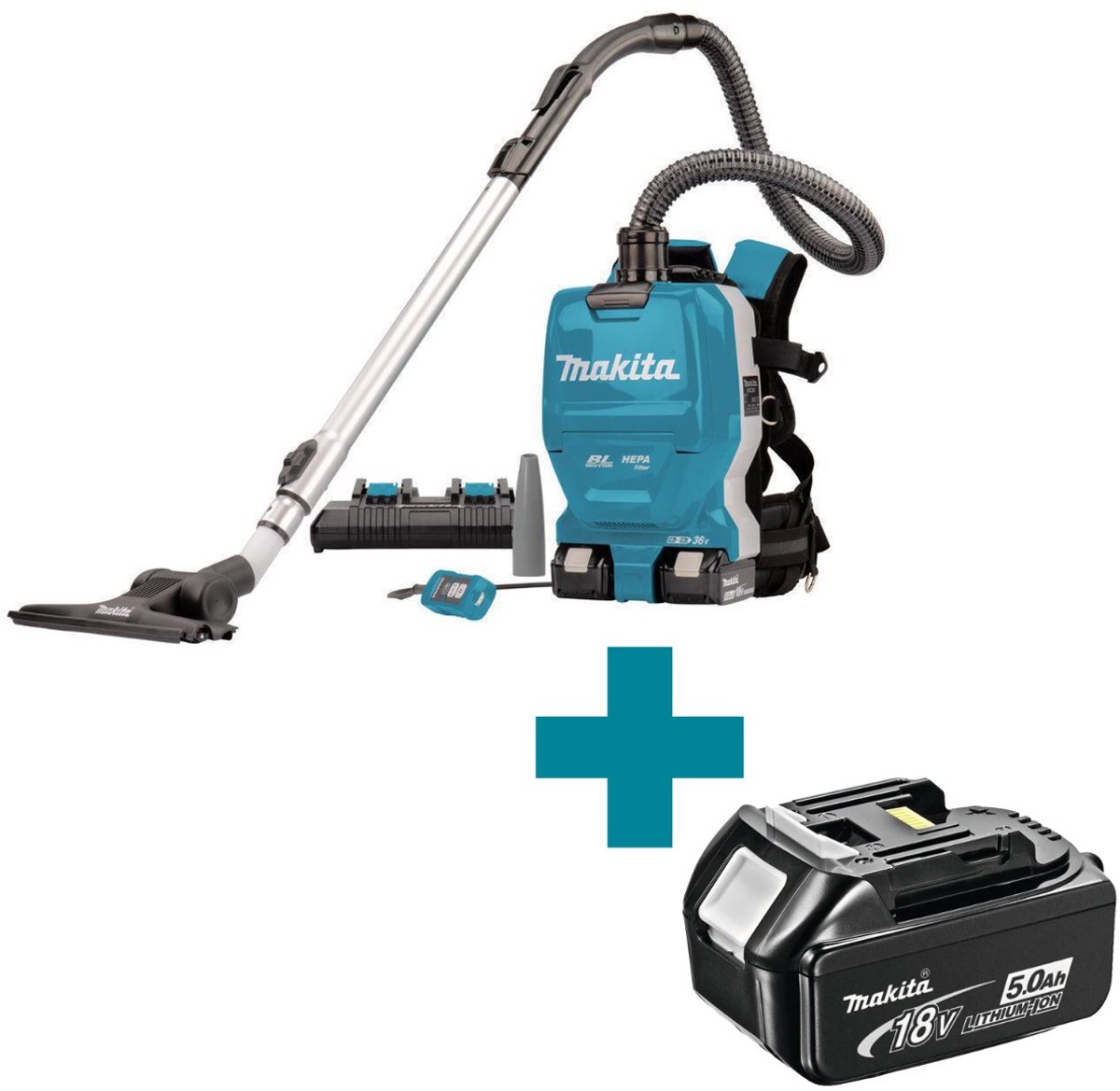 DVC261TX22 2x18 V Rugstofzuiger voor schoonmaak