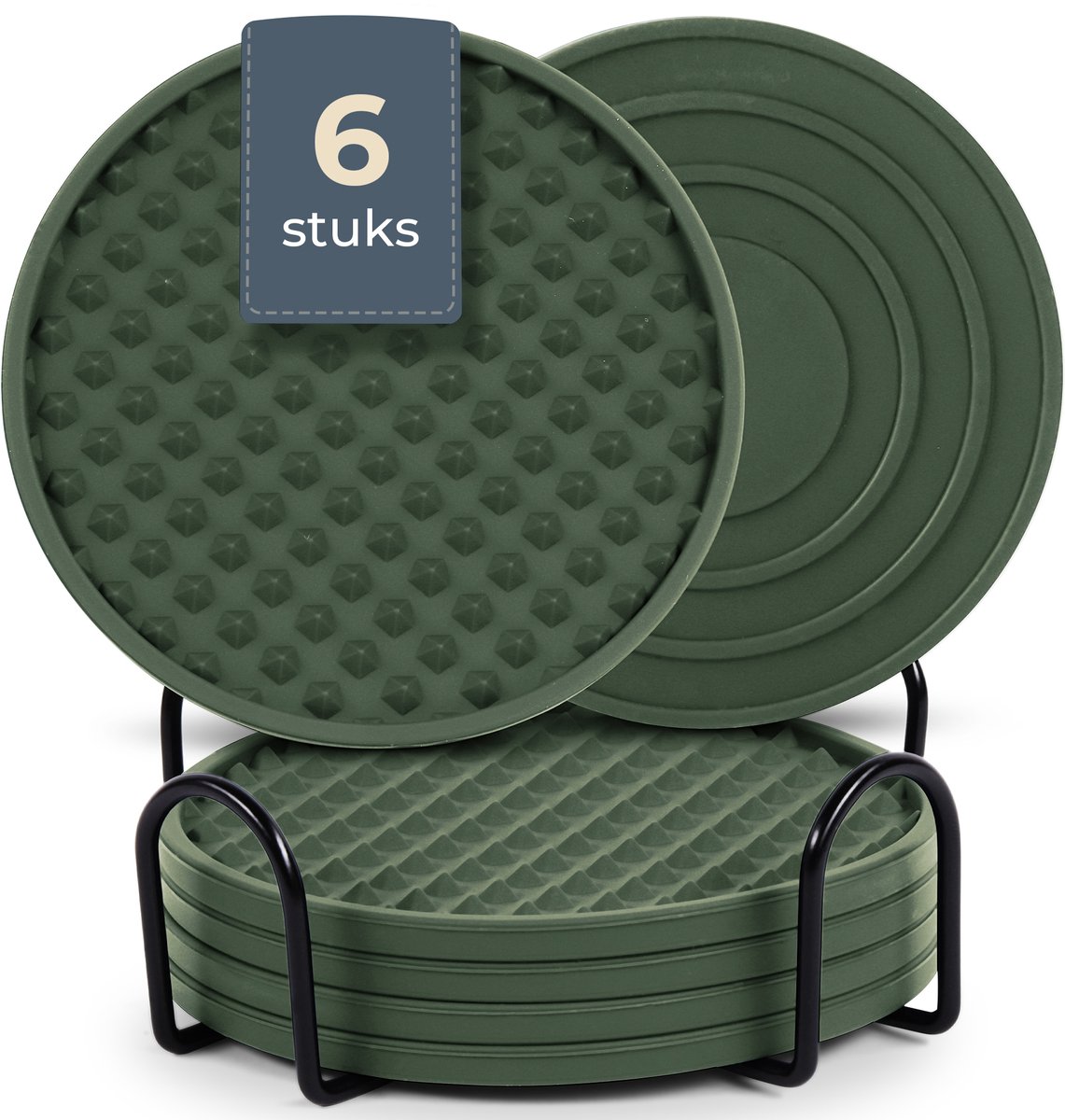 Grote siliconen afvoermat, rechthoekig keukenblad servies droogpad gootsteen mat vaatwasserbestendig hittebestendig antislip lade (39,0 x 25,0 cm) (groen