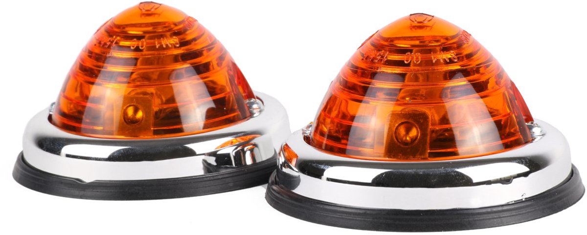 zijmarkeringslamp universeel oranje 2 stuks 12/24 volt - contourlamp - zij lamp - breedtelamp