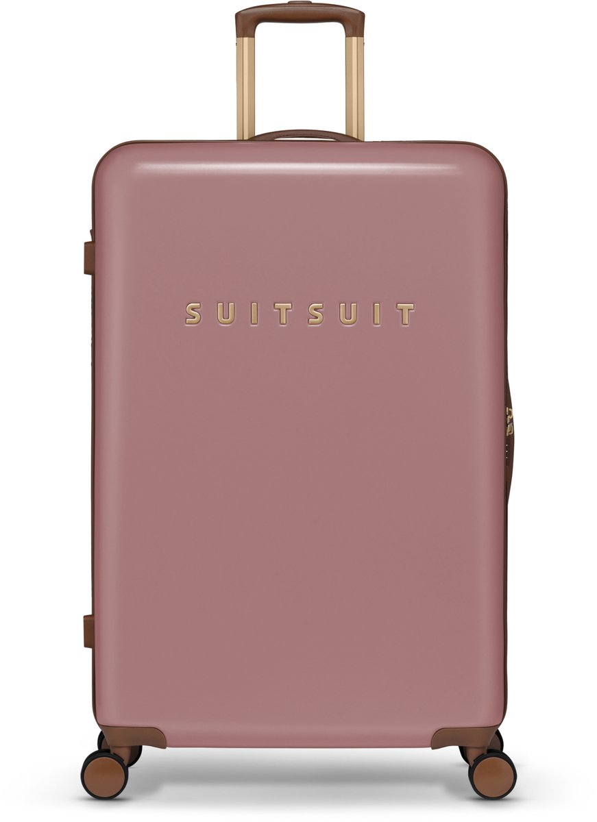 SUITSUIT Reiskoffer 76x51x28 - Reiskoffer met wielen - Veilig TSA cijferslot - Lichtgewicht koffer - Reiskoffer groot - 94L - Fab Seventies koffer Old Rose - Roze