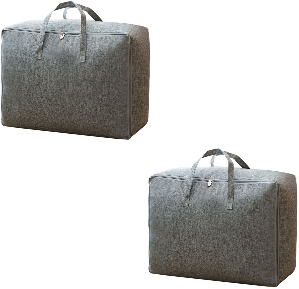 Somstyle Opbergzak voor Kleding - 2 Stuks - Dekbed Opberghoes - 70 x 50 x 30 CM - Kledingkast Organizer - Opbergtas - Grijs