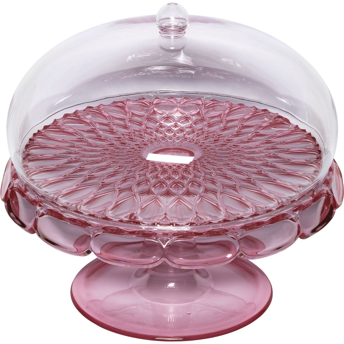Guzzini VANITY taartschaal met voet en deksel Flamingo pink
