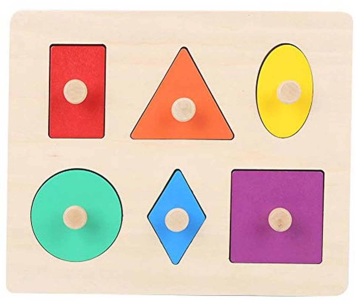 Geometric Shape Matching Baby Children Wood Learning Eef Preschool Toy Montessori Puzzle With Multiple Shapes for Toddler Shape And Color Sorter(Puzzle)
