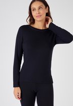 Damart - T-shirt fijngeribd Thermolactyl Sensitive, ronde hals - Dames - Zwart - 38-40 (S)