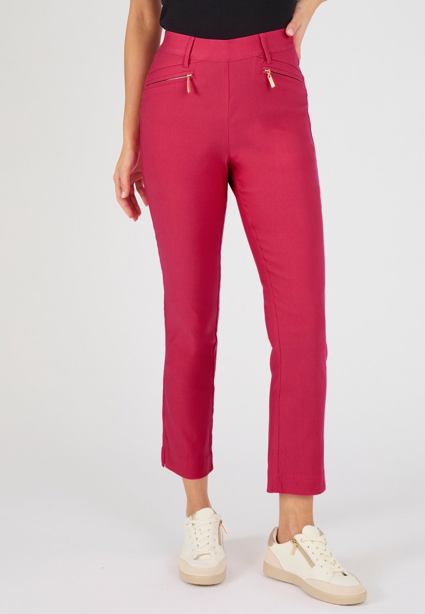 Damart - 7/8-broek van stretch linnen - Dames - Roze - 46