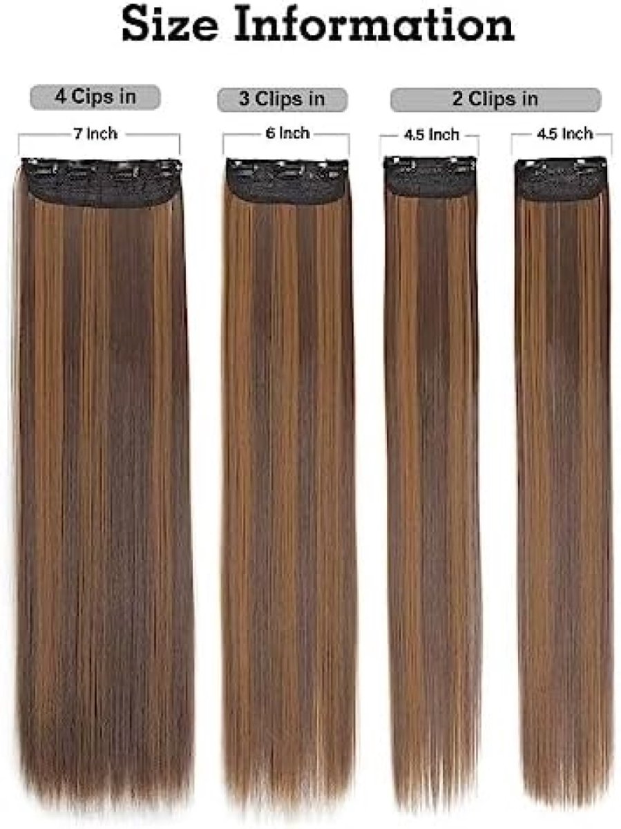Clip-in hairextensies met golvend synthetisch haar - 24 inch