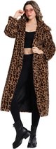 Joya Party® Lange Luipaard Bontjas Dames | Faux Fur Leopard Print | Foute Pimp Jas & Carnaval Outfit | Leeuw & Tijger & Luipaard & Panter Print Kostuum | Warm & Trendy | Maat S/M