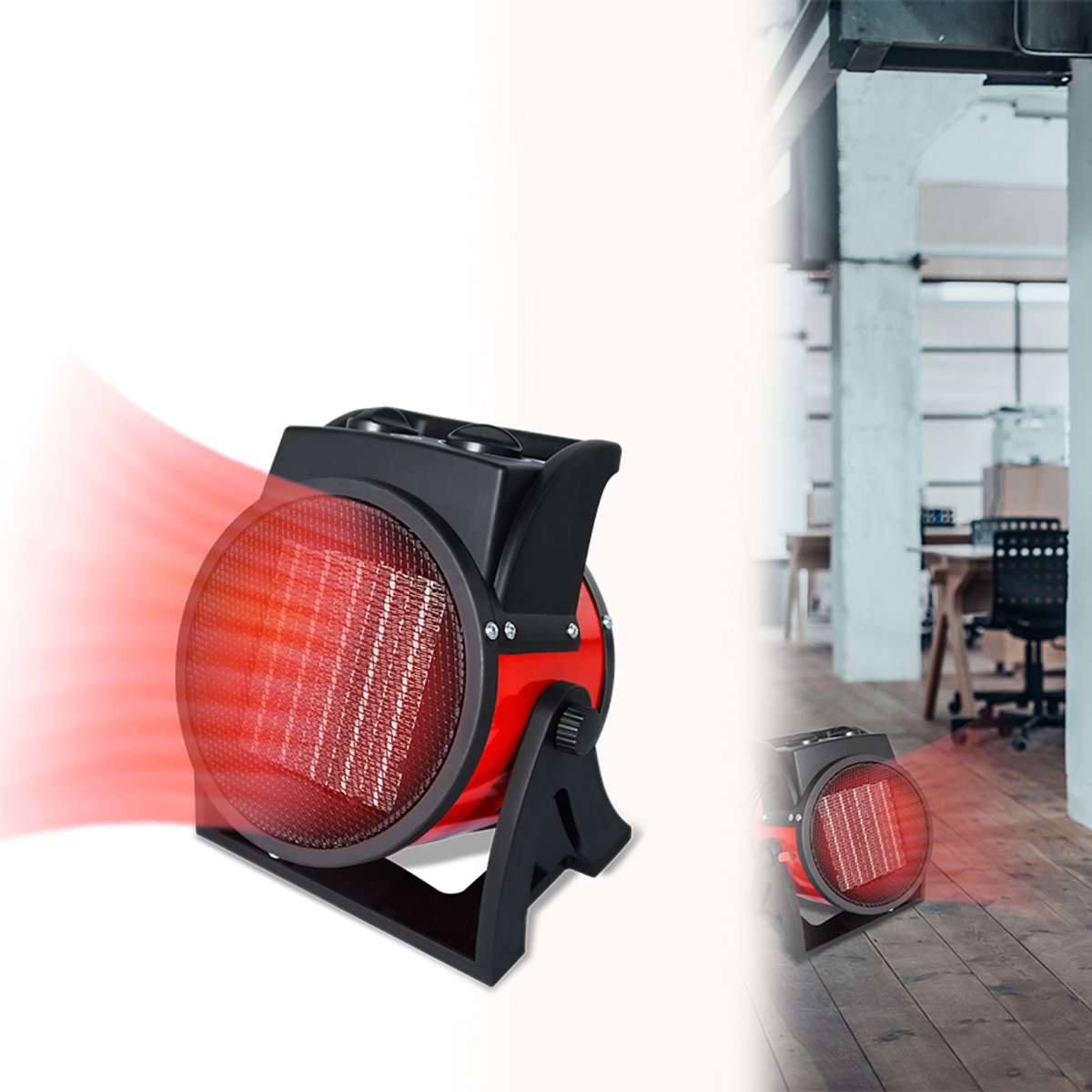Aufun Keramische Verwarming Keramische Elektrische Radiator - Regelbare thermostaat - 3000 W - 3 Modi