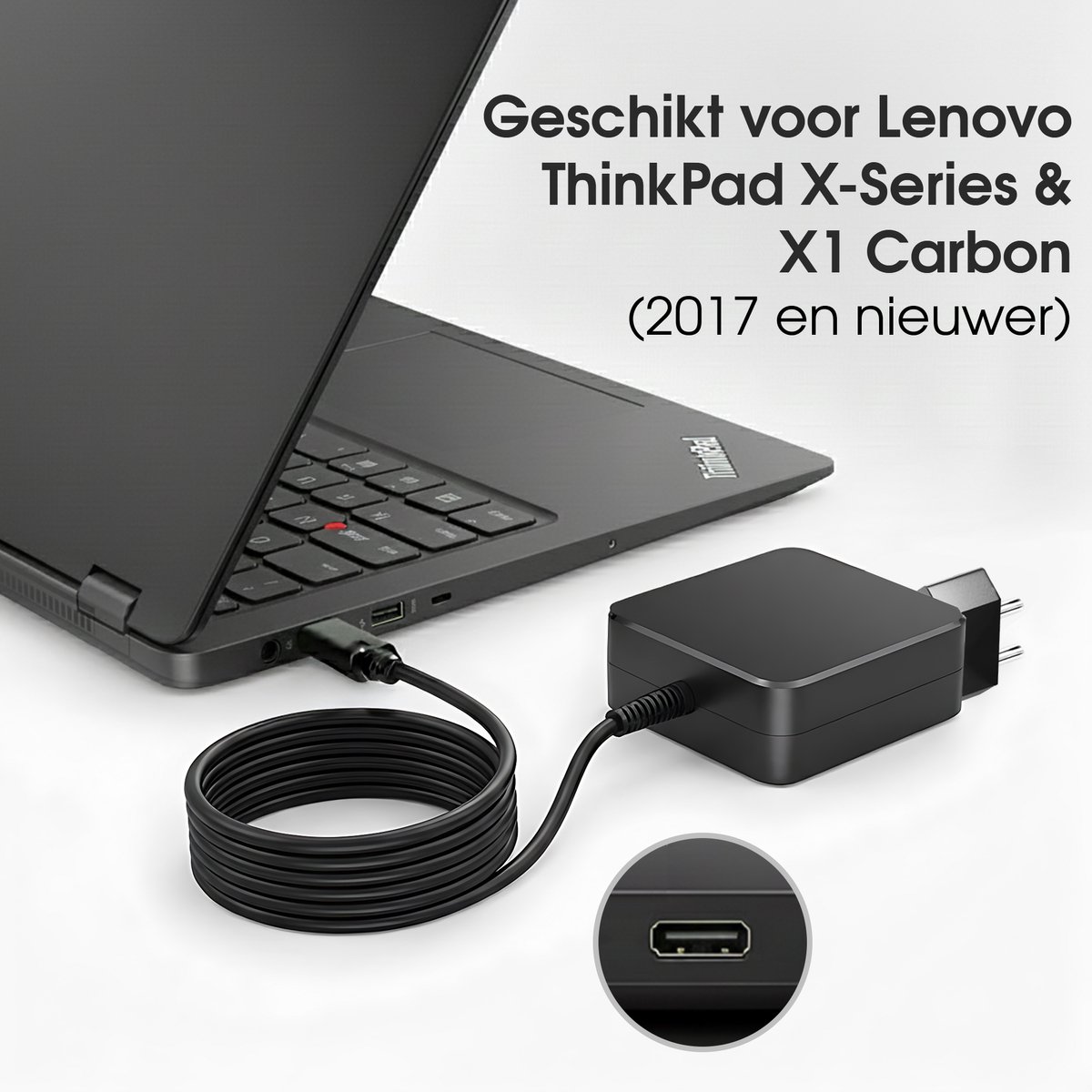 65W USB-C Laptop oplader voor Lenovo ThinkPad X-Series en X1 Carbon – Alle modellen vanaf 2017 – Kabel + Adapter — cadeau in Cadeau-ideeën - foto 5