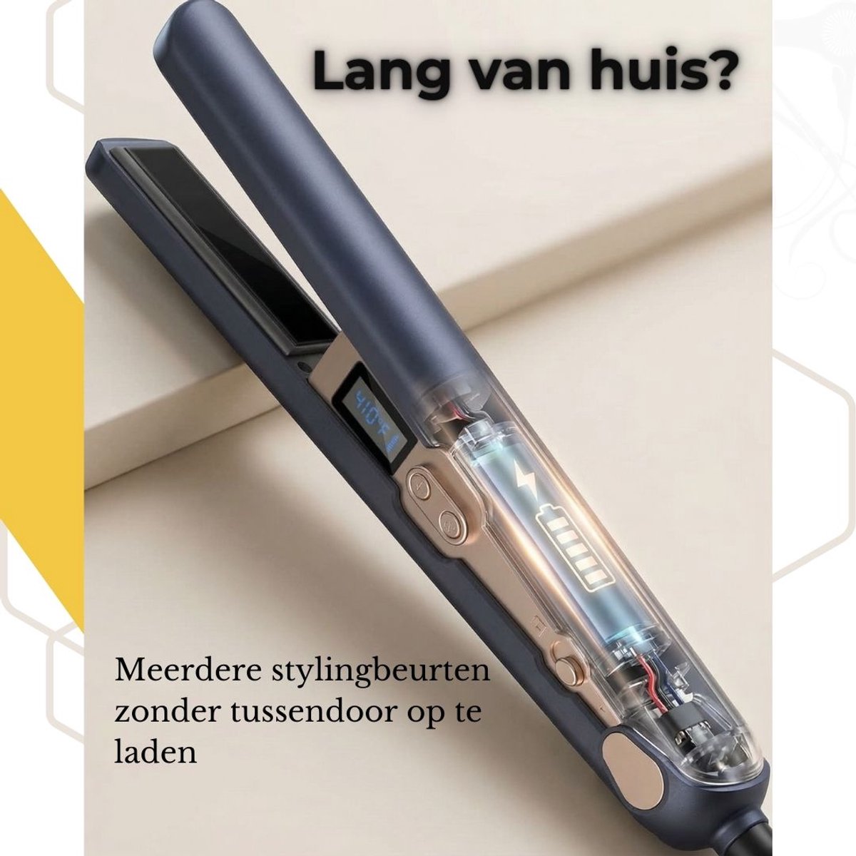 BBliss Draadloze Oplaadbare Krultang en Stijltang - Lange - afbeelding 3