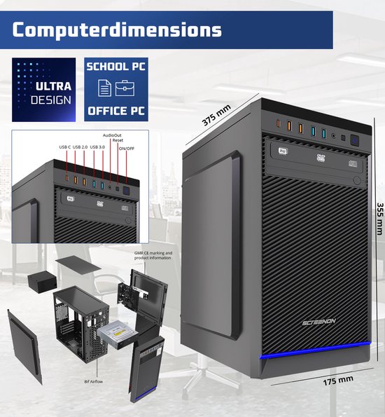 I7 Computer Set ScreenON Intel Compleet PC SET - i7 - 32GB RAM - 1TB SSD - Windows 11 ...