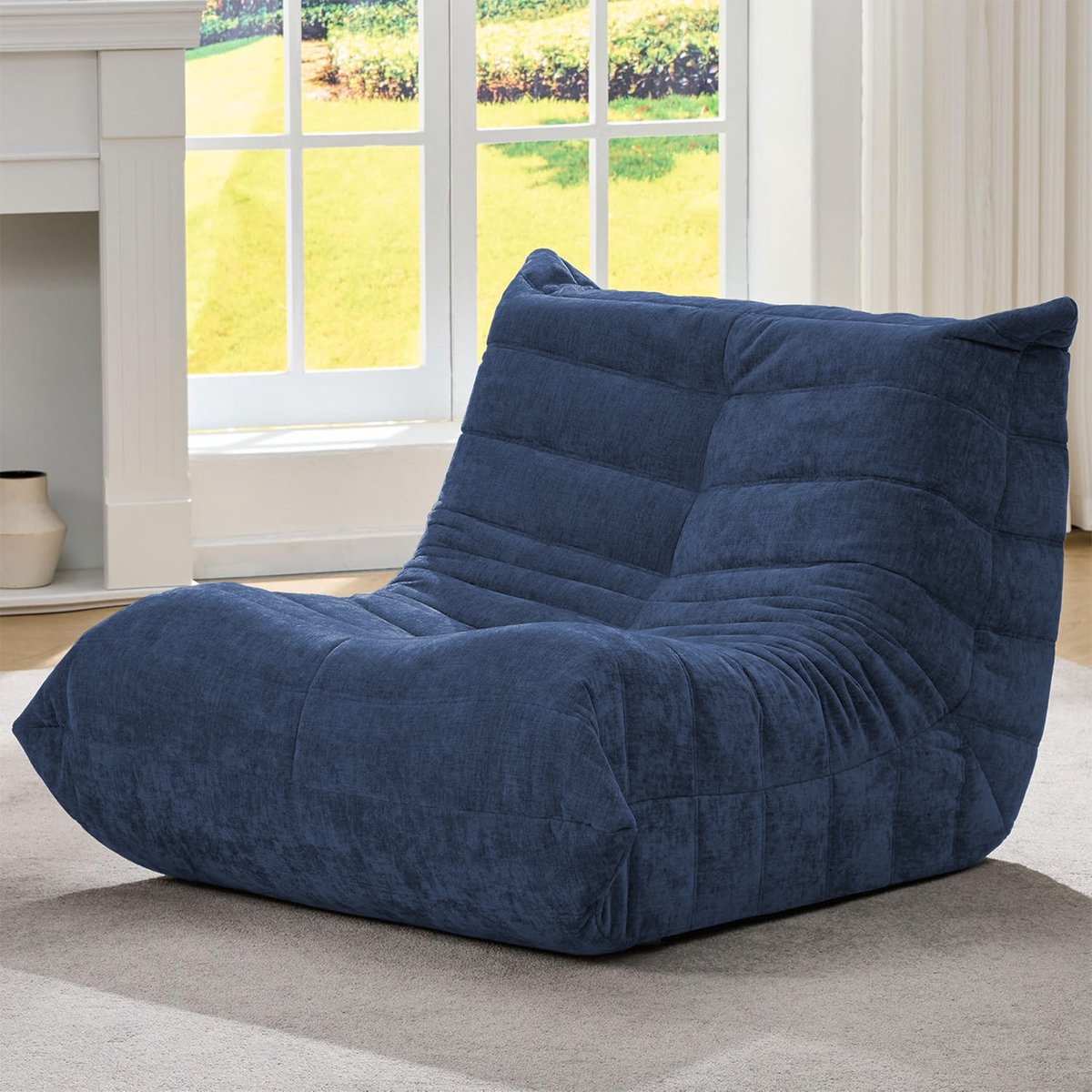 Ergonomische Suède Loveseat met 5-Punts Lichaamsondersteuning & Multifunctioneel Design- Blauw