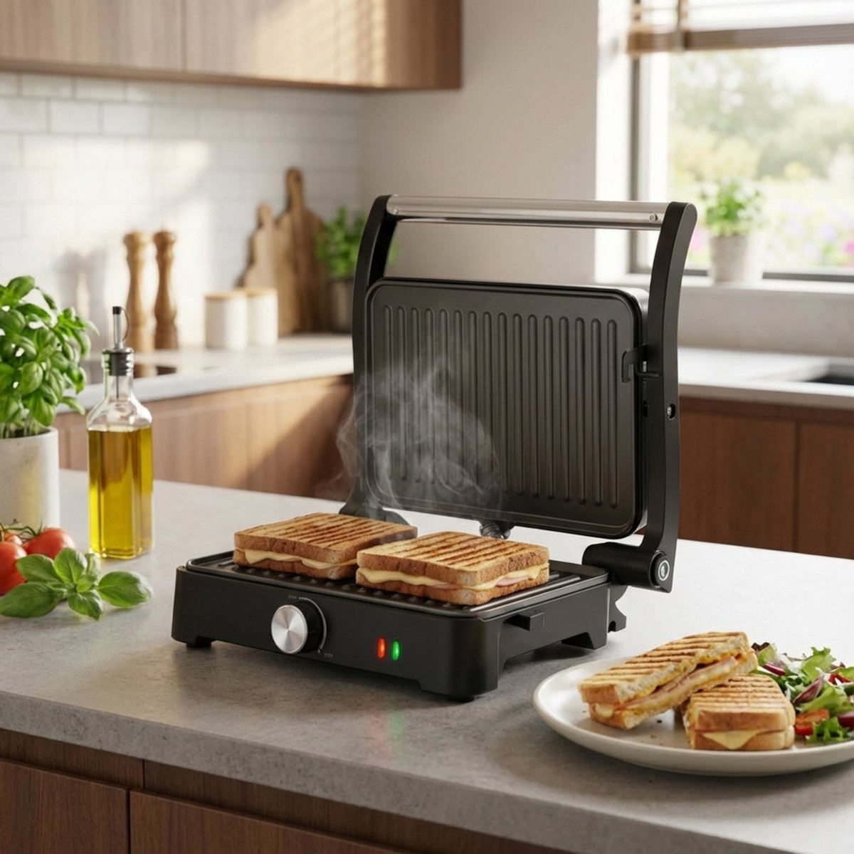 Tomado XXL Tosti apparaat - Instelbare temperatuur - Contactgrill - PFAS vrij - Grill apparaat - Tosti ijzer - 1500W - TGC3001S — cadeau in Kookcadeaus - foto 6