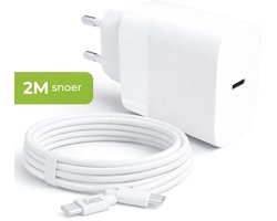 iSetchi 40W Snellader – USB-C Kabel & Adapter – Inclusief 2m Kabel – Compacte Snellader – Universeel – Wit
