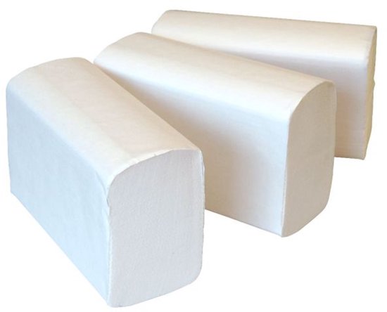 Foto: Handdoek papieren z vouw 2 laags 24x21cm zigzag 21x24cm cellulose