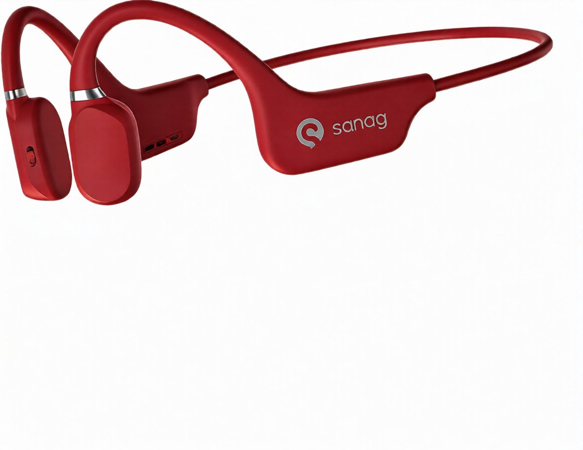 Song A5S Sport oortjes– Bone Conduction Headphone- Hardloop Hoofdtelefoon– Sport koptelefoon – Sport oordopjes - Draadloos – Bluetooth 5.0 - Waterbestendig – Lichtgewicht, Sportief & Veilig –rood